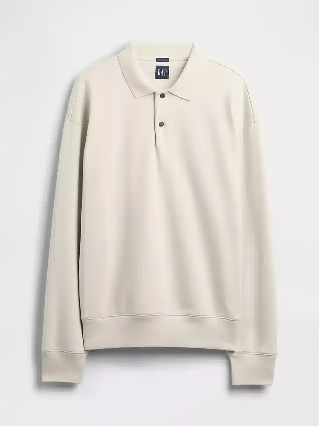Sudadera tipo polo oversize de tejido grueso para adultos