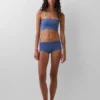 Sujetador bandeau de algodón orgánico elástico con ribete de encaje