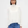 Suéter de cuello alto oversize con punto calado