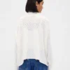 Suéter de cuello alto oversize con punto calado
