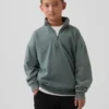 Suéter de felpa Vintagesoft para niños, corte holgado y media cremallera