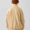 Suéter de felpa Vintagesoft para niños, corte holgado y media cremallera