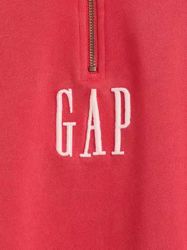 Suéter de logotipo oversize de peso pesado con cremallera de un cuarto