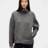 Suéter GapFit de punto jacquard acolchado con cuello de embudo