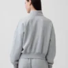Suéter oversize con media cremallera y cuello en cuña Vintagesoft