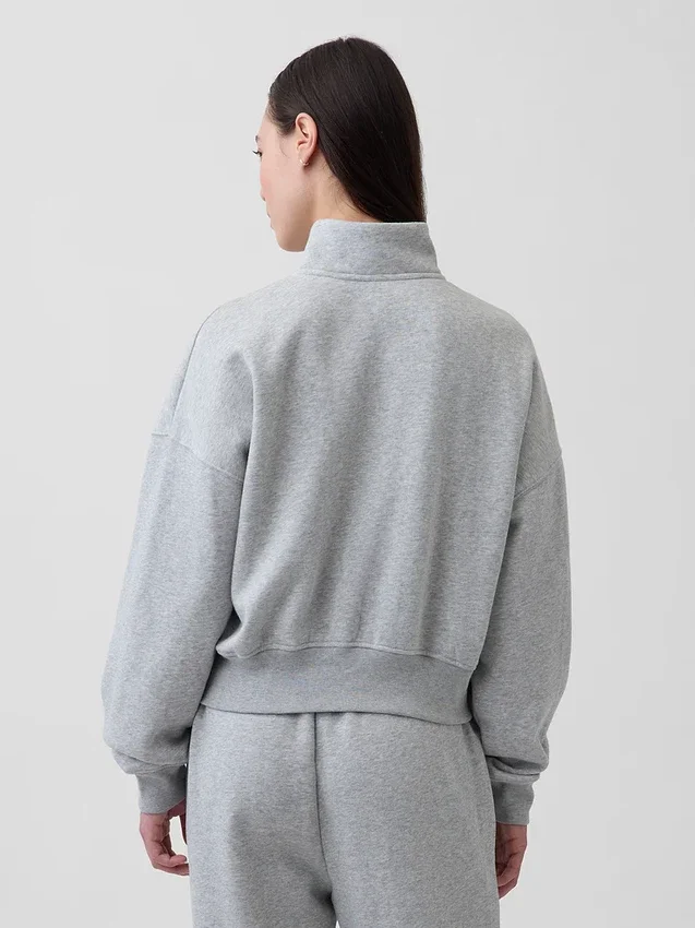 Suéter oversize con media cremallera y cuello en cuña Vintagesoft