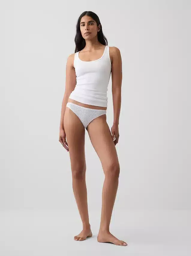 Tanga cheeky de algodón orgánico elástico súper suave