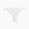 Tanga de algodón orgánico elástico con ribete de encaje
