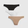 Tanga de algodón orgánico elástico (paquete de 3)