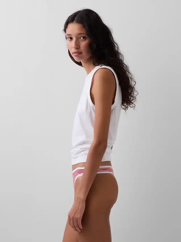 Tanga de algodón orgánico elástico (paquete de 3)