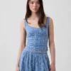 Top bustier corto con ojales
