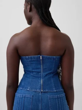 Top corsé de mezclilla GAP × Hfr de Atelier Ndigo