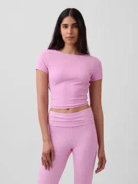 Top corto cruzado reversible GapFit Smooth