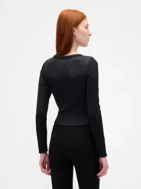 Top corto de canalé sin costuras GapFit