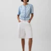 Top corto de denim con peplum