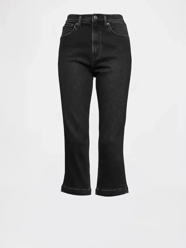 Vaqueros capri cortos de talle alto