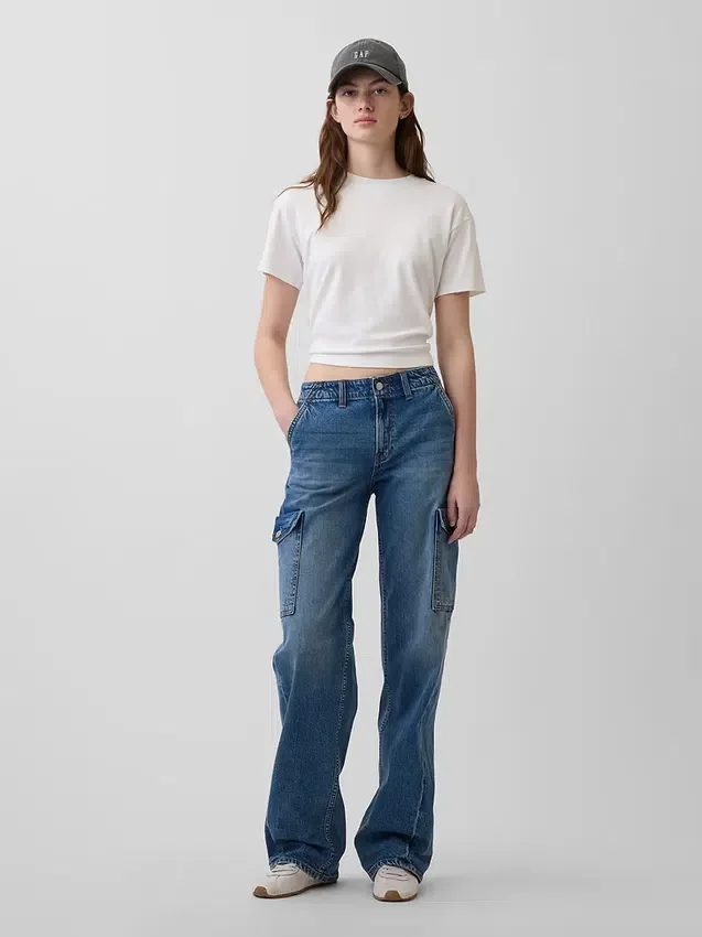 Vaqueros cargo holgados de talle bajo estilo de los 90