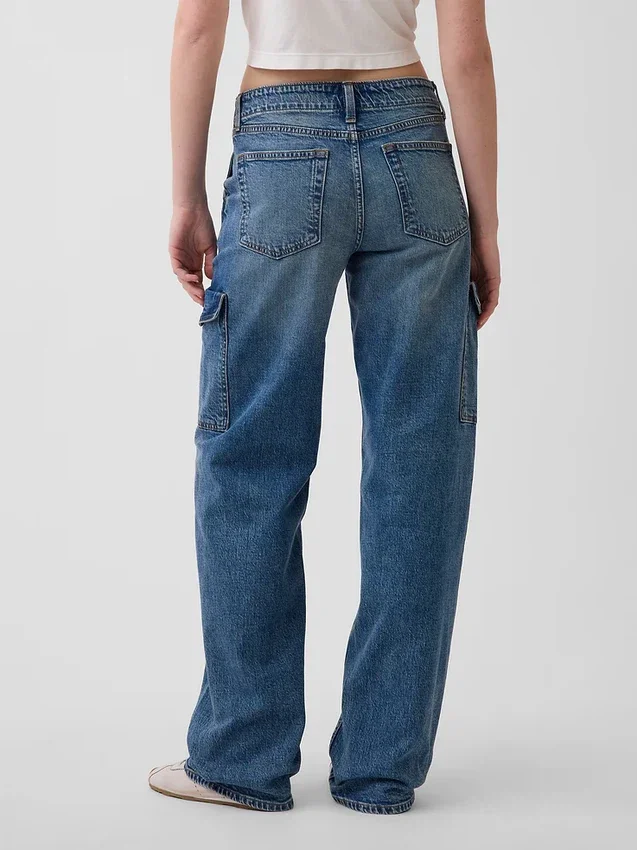 Vaqueros cargo holgados de talle bajo estilo de los 90