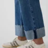 Vaqueros cortos holgados de talle bajo estilo años 90