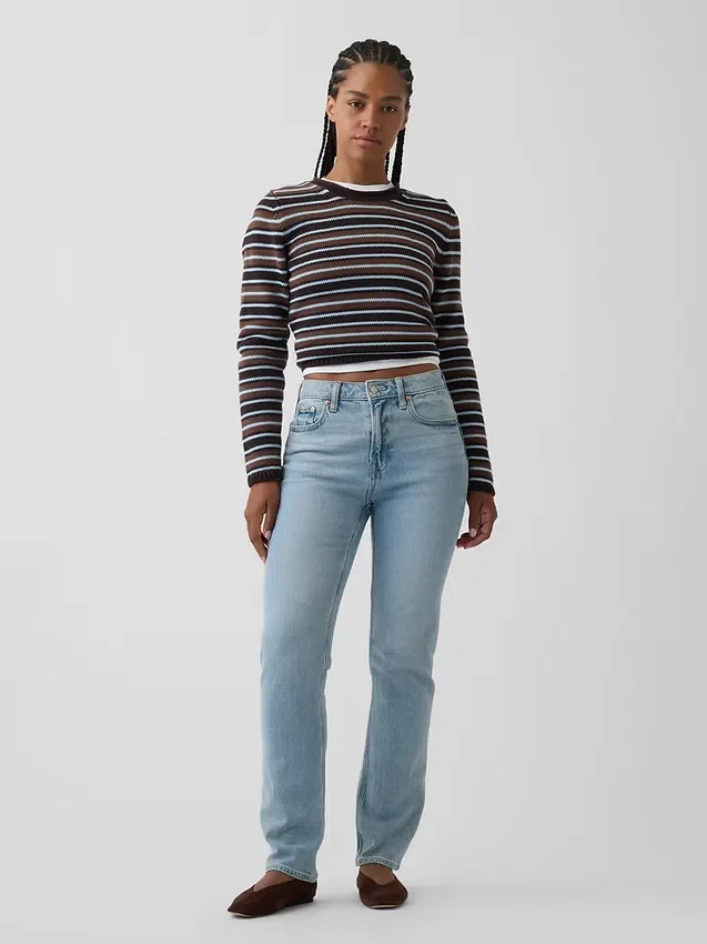 Vaqueros Curvy de talle alto, estilo delgado y recto de los años 90