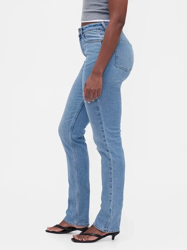 Vaqueros Curvy de talle alto, estilo delgado y recto de los años 90
