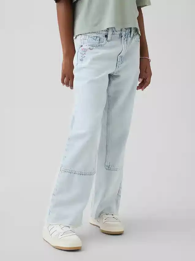 Vaqueros de corte ancho y talle bajo para niños