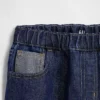 Vaqueros de mezclilla holgados de talle bajo con efecto metalizado para niños