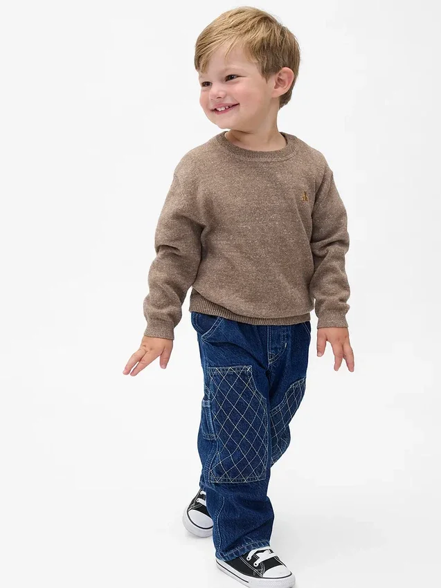 Vaqueros de mezclilla holgados estilo carpintero para bebés y niños