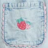 Vaqueros de mezclilla tipo cargo con corte de barril y diseño de fresa para Bebé y Niño