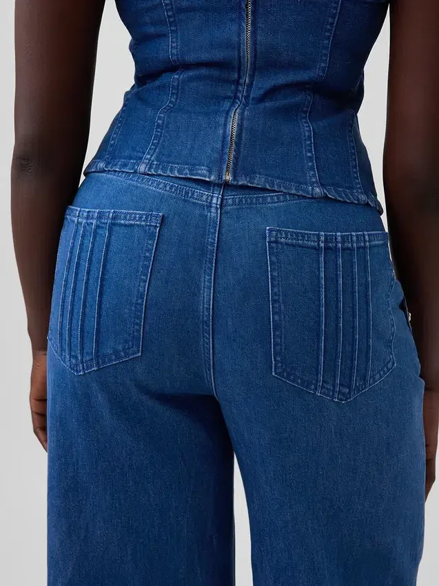 Vaqueros de tiro alto con pinzas y pierna ancha GAP × Hfr de Atelier Ndigo