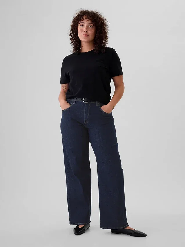 Vaqueros holgados de talle medio estilo de los 90