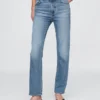 Vaqueros rectos ajustados de talle alto estilo de los 90