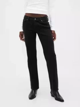 Vaqueros rectos ajustados de talle bajo estilo de los 90
