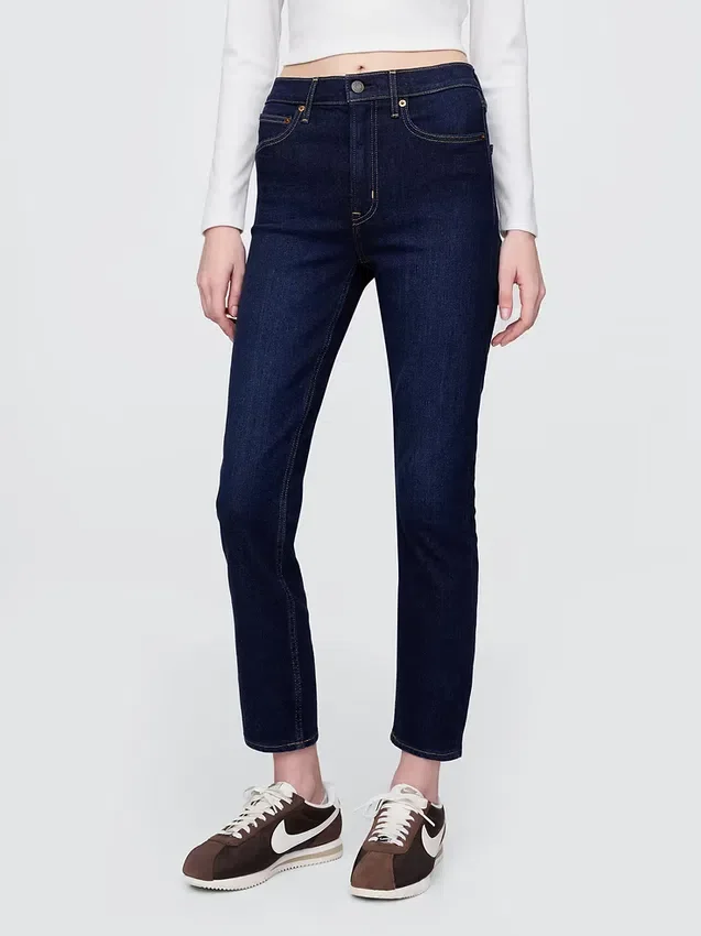 Vaqueros slim vintage de talle alto