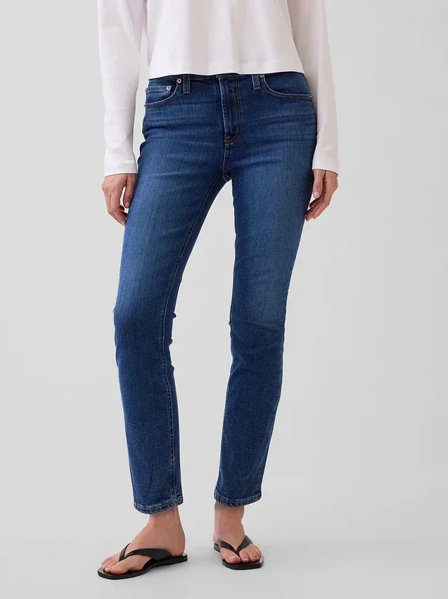 Vaqueros slim vintage de talle medio