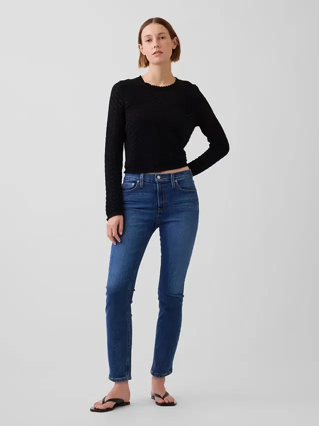 Vaqueros slim vintage de talle medio