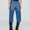 Vaqueros tipo culotte de mezclilla de talle alto
