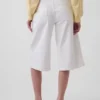 Vaqueros tipo culotte de mezclilla de talle alto