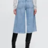 Vaqueros tipo culotte de mezclilla de talle alto
