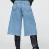Vaqueros tipo culotte de mezclilla de talle alto