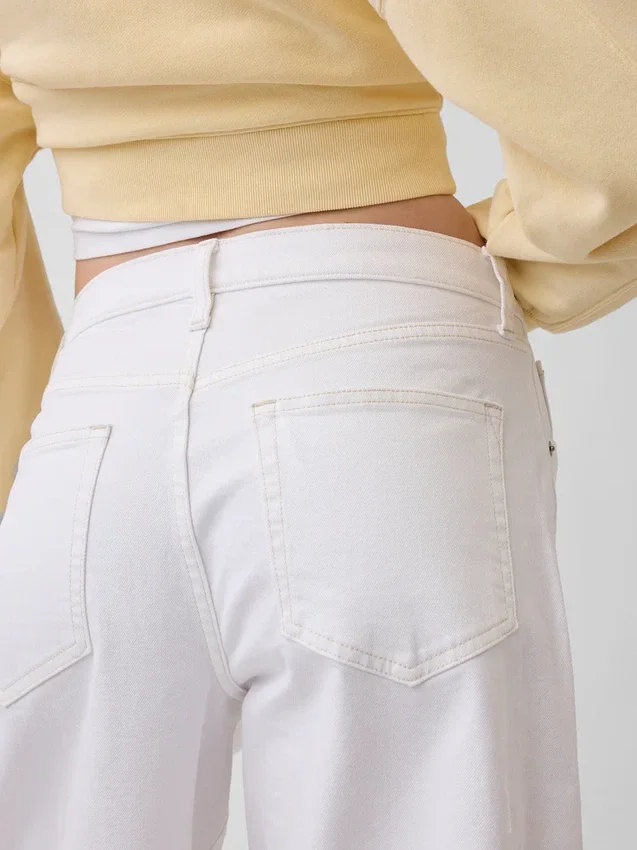 Vaqueros tipo culotte de mezclilla de talle alto