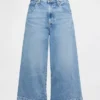 Vaqueros tipo culotte de mezclilla de talle alto