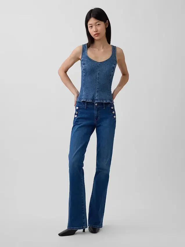 Blusa ajustada de mezclilla con peplum