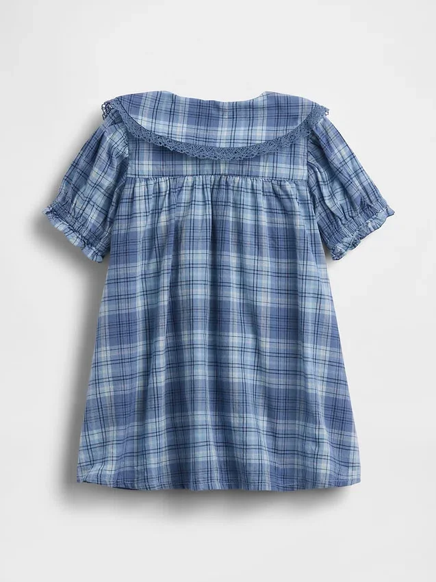 Vestido a cuadros con cuello para bebé