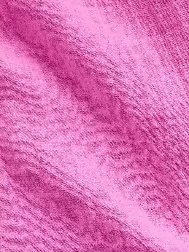 Vestido camisero de gasa de algodón con cintura baja