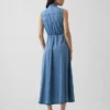 Vestido camisero largo de mezclilla ultrasuave