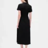 Vestido camisero midi de mezcla de lino