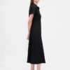 Vestido camisero midi de mezcla de lino