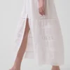 Vestido camisero midi en capas con ribete de encaje
