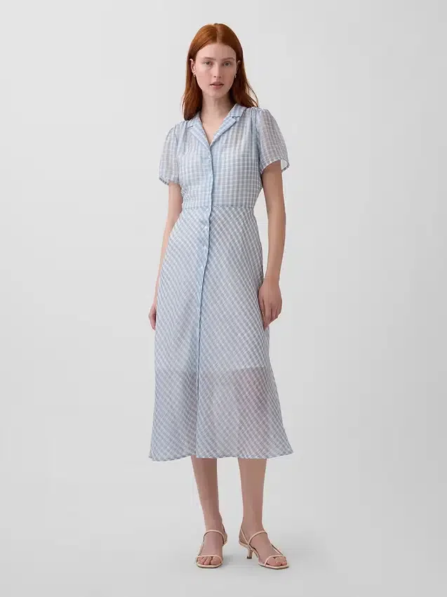 Vestido camisero midi transparente